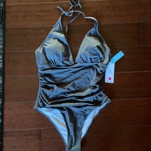 Cupshe charcoal halter one piece